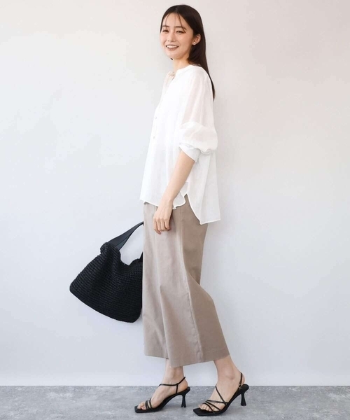 MK MICHEL KLEIN（エムケーミッシェルクラン）の「[洗える]ナチュラルツイルワイドクロップドパンツ（その他パンツ・レディース・ベージュ/ホワイト/ブラック・38/40）」の20枚目の写真