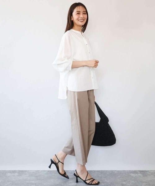 MK MICHEL KLEIN（エムケーミッシェルクラン）の「[洗える]ナチュラルツイルワイドクロップドパンツ（その他パンツ・レディース・ベージュ/ホワイト/ブラック・38/40）」の21枚目の写真