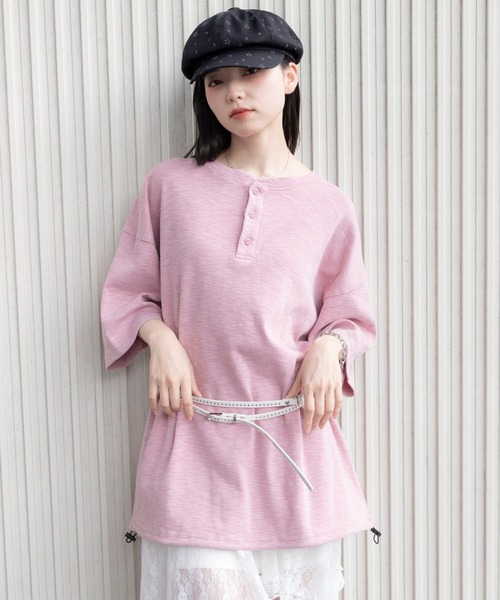 WEGO(ウィゴー)の「WEGO/【26年春夏新作】スラブヘンリーネックT(Tシャツ/カットソー・メンズ・ピンク/チャコール・LARGE/MEDIUM)」の22枚目の写真