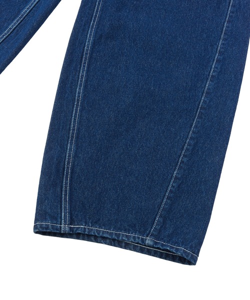 X-girl（エックスガール）の「LOGO MARK STITCHED DENIM PANTS（デニムパンツ・レディース・ピンク/ライトインディゴブルー/インディゴブルー・S/M）」の22枚目の写真