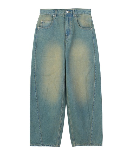 X-girl（エックスガール）の「LOGO MARK STITCHED DENIM PANTS（デニムパンツ・レディース・ピンク/ライトインディゴブルー/インディゴブルー・S/M）」の8枚目の写真