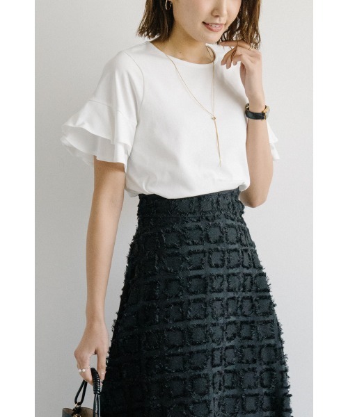 M.deux（エムドゥ）の「ティアードスリーブカットソー（Tシャツ/カットソー・レディース・オフホワイト・MEDIUM）」の4枚目の写真