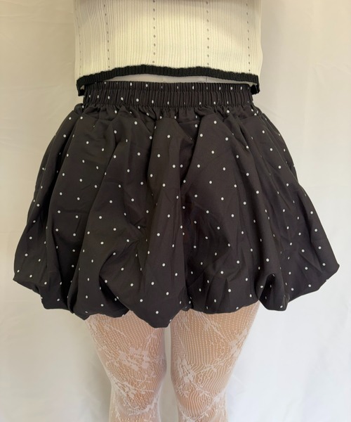Alite cloth（アリーテクロス）の「ドットミニバルーンスカパン（スカート・レディース・アイボリー/ブラック・FREE）」の7枚目の写真