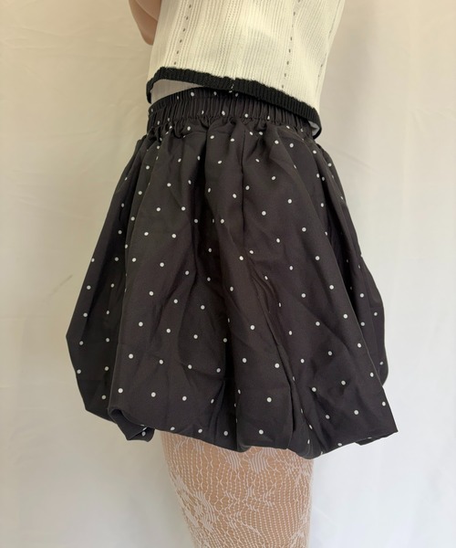 Alite cloth（アリーテクロス）の「ドットミニバルーンスカパン（スカート・レディース・アイボリー/ブラック・FREE）」の8枚目の写真