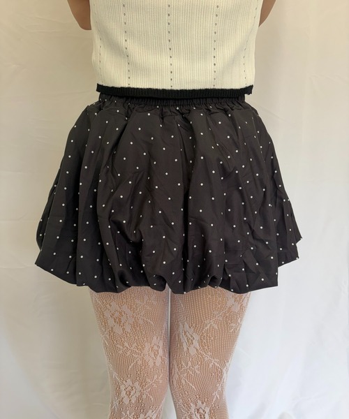 Alite cloth（アリーテクロス）の「ドットミニバルーンスカパン（スカート・レディース・アイボリー/ブラック・FREE）」の9枚目の写真
