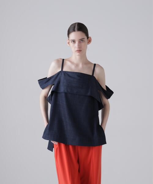 ADORE(アドーア)の「◆ハイブリッドデニムブラウス(シャツ/ブラウス・レディース・ネイビー/ベージュ・38)」の5枚目の写真