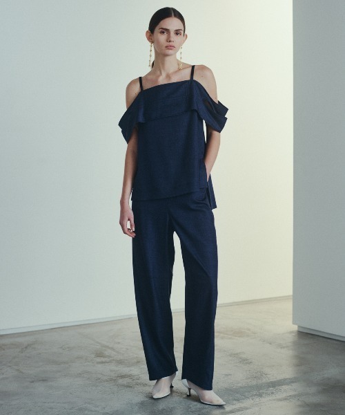 ADORE(アドーア)の「◆ハイブリッドデニムブラウス(シャツ/ブラウス・レディース・ネイビー/ベージュ・38)」の3枚目の写真