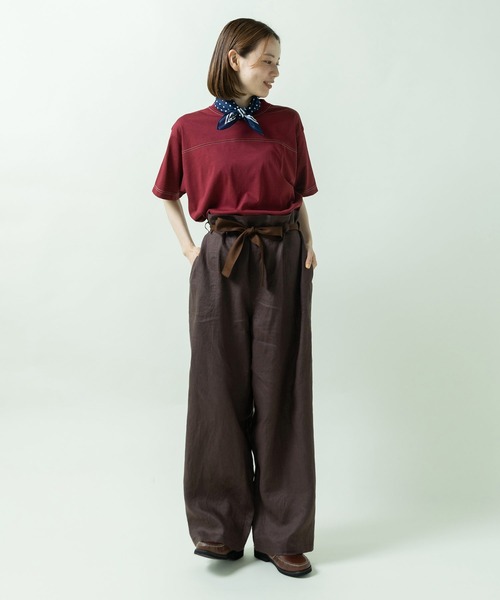 PAR ICI(パーリッシィ)の「フレンチリネン ペーパーバッグパンツ(セットアップ対応)(その他パンツ・レディース・ダークブラウン/レッド/アイボリー・FREE)」の19枚目の写真