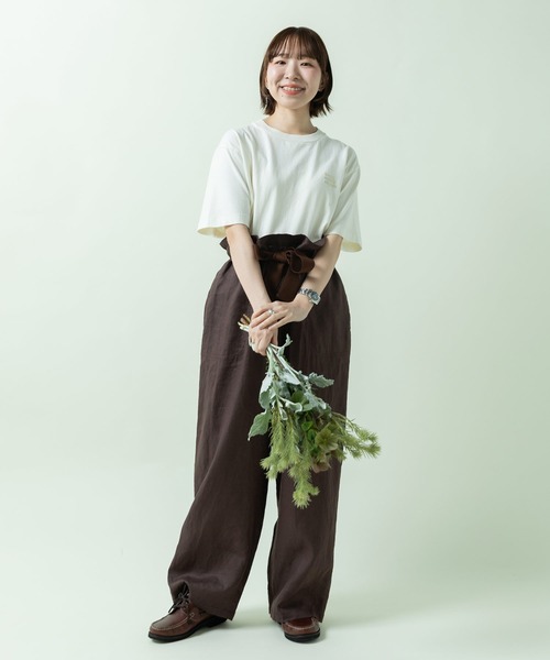 PAR ICI(パーリッシィ)の「フレンチリネン ペーパーバッグパンツ(セットアップ対応)(その他パンツ・レディース・ダークブラウン/レッド/アイボリー・FREE)」の10枚目の写真