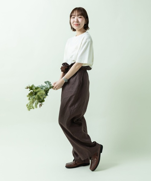 PAR ICI(パーリッシィ)の「フレンチリネン ペーパーバッグパンツ(セットアップ対応)(その他パンツ・レディース・ダークブラウン/レッド/アイボリー・FREE)」の11枚目の写真