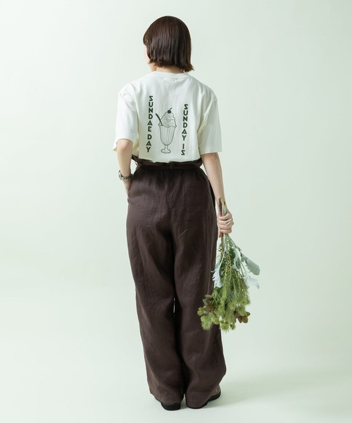 PAR ICI(パーリッシィ)の「フレンチリネン ペーパーバッグパンツ(セットアップ対応)(その他パンツ・レディース・ダークブラウン/レッド/アイボリー・FREE)」の12枚目の写真