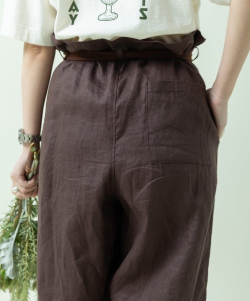 PAR ICI(パーリッシィ)の「フレンチリネン ペーパーバッグパンツ(セットアップ対応)(その他パンツ・レディース・ダークブラウン/レッド/アイボリー・FREE)」の9枚目の写真