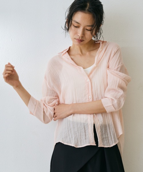 DRWCYS(ドロシーズ)の「【冷房・気温差対策】バックデザインシアーカラーシャツ(シャツ/ブラウス・レディース・ライトイエロー/ベビーピンク/ライトブルー・FREE)」の17枚目の写真