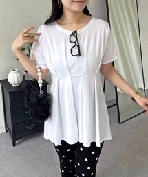 バックメタルウエストタックペプラムTシャツ