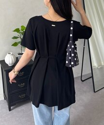 バックメタルウエストタックペプラムTシャツ