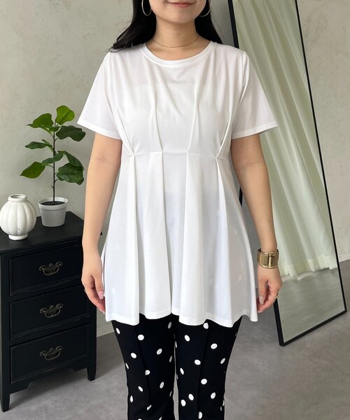 prose verse(プロズヴェール)の「バックメタルウエストタックペプラムTシャツ(Tシャツ/カットソー・レディース・ブラック/オフホワイト・LARGE/MEDIUM)」の16枚目の写真
