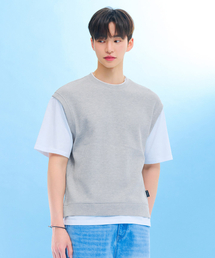 メンズレイヤード半袖Tシャツ-FBRK5813D0B