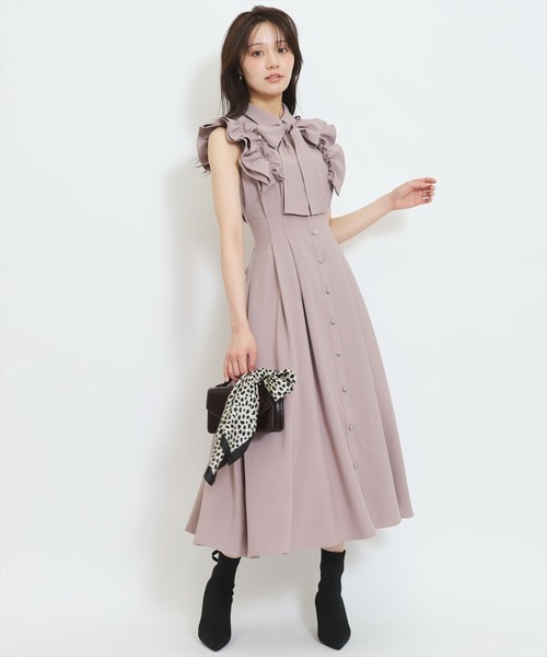 WILLSELECTION(ウィルセレクション)の「フリルスリーブボウタイシャツワンピース(ワンピース・レディース・ネイビー/ブルー系その他/ホワイト系その他/ブラック系その他/ブラウン/ピンク・FREE)」の6枚目の写真