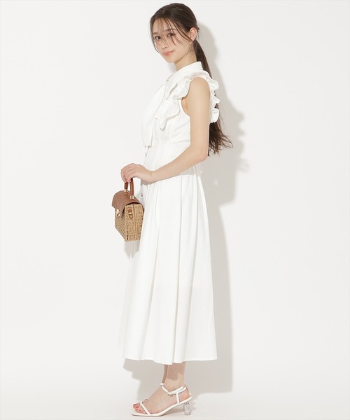 WILLSELECTION(ウィルセレクション)の「フリルスリーブボウタイシャツワンピース(ワンピース・レディース・ネイビー/ブルー系その他/ホワイト系その他/ブラック系その他/ブラウン・FREE)」の8枚目の写真