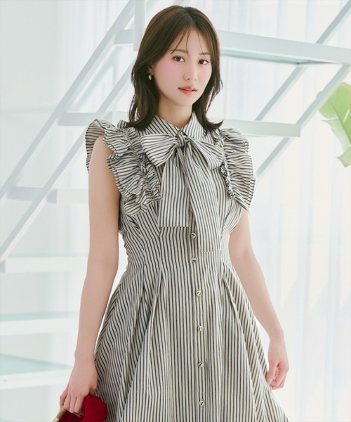 WILLSELECTION(ウィルセレクション)の「フリルスリーブボウタイシャツワンピース(ワンピース・レディース・ネイビー/ブルー系その他/ホワイト系その他/ブラック系その他/ブラウン・FREE)」の15枚目の写真