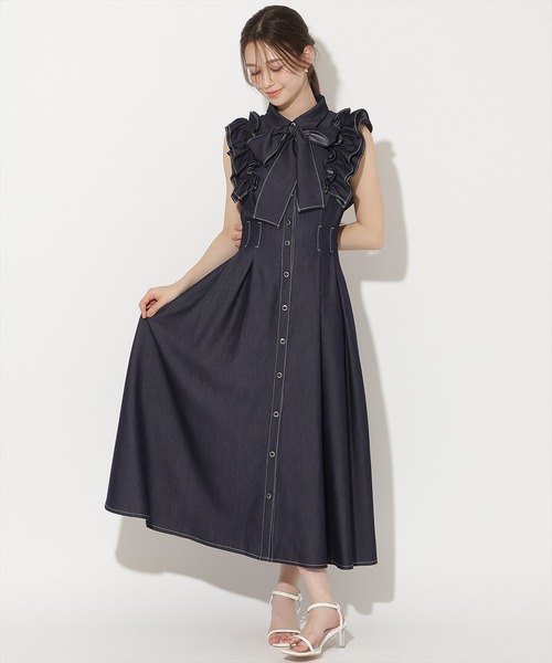 WILLSELECTION(ウィルセレクション)の「フリルスリーブボウタイシャツワンピース(ワンピース・レディース・ネイビー/ブルー系その他/ホワイト系その他/ブラック系その他/ブラウン・FREE)」の16枚目の写真