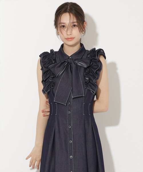 WILLSELECTION(ウィルセレクション)の「フリルスリーブボウタイシャツワンピース(ワンピース・レディース・ネイビー/ブルー系その他/ホワイト系その他/ブラック系その他/ブラウン・FREE)」の17枚目の写真