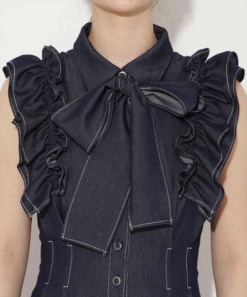WILLSELECTION(ウィルセレクション)の「フリルスリーブボウタイシャツワンピース(ワンピース・レディース・ネイビー/ブルー系その他/ホワイト系その他/ブラック系その他/ブラウン・FREE)」の18枚目の写真