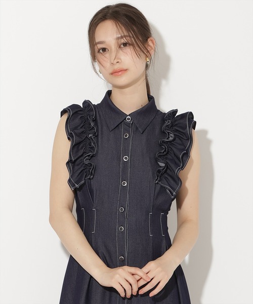 WILLSELECTION(ウィルセレクション)の「フリルスリーブボウタイシャツワンピース(ワンピース・レディース・ネイビー/ブルー系その他/ホワイト系その他/ブラック系その他/ブラウン・FREE)」の21枚目の写真