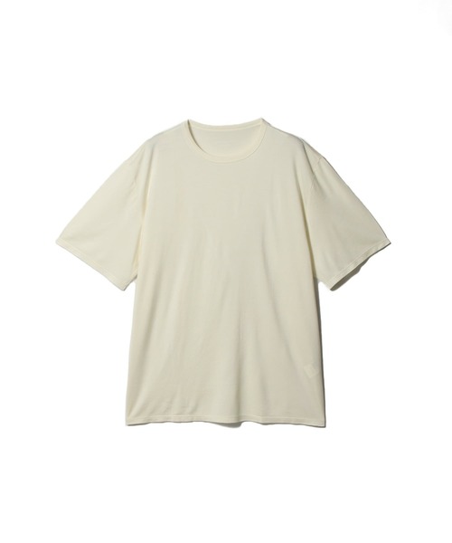 KANEMASA PHIL.(カネマサフィル)の「KANEMASA PHIL. / Silk Tee(Tシャツ/カットソー・メンズ・チャコールグレー/ホワイト/オレンジ・MEDIUM/LARGE)」の1枚目の写真