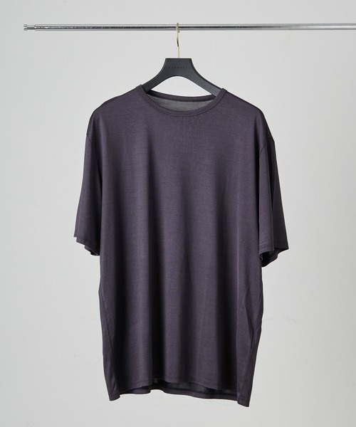 KANEMASA PHIL.(カネマサフィル)の「KANEMASA PHIL. / Silk Tee(Tシャツ/カットソー・メンズ・チャコールグレー/ホワイト/オレンジ・MEDIUM/LARGE)」の2枚目の写真