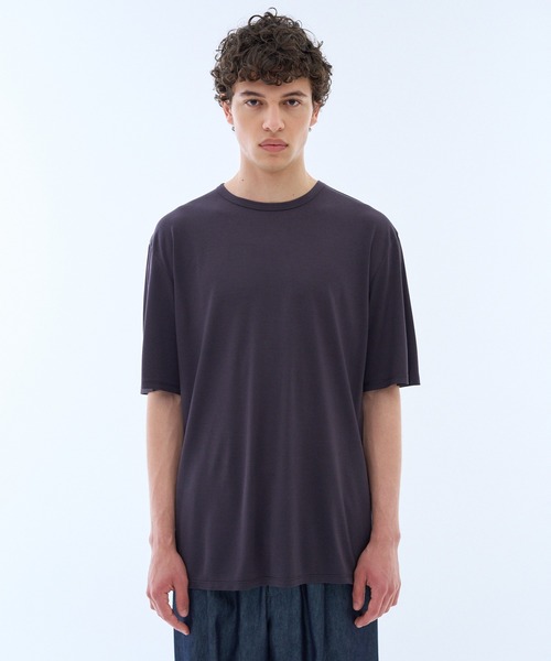 KANEMASA PHIL.(カネマサフィル)の「KANEMASA PHIL. / Silk Tee(Tシャツ/カットソー・メンズ・チャコールグレー/ホワイト/オレンジ・MEDIUM/LARGE)」の5枚目の写真