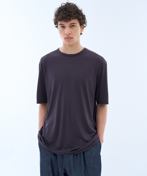 KANEMASA PHIL.(カネマサフィル)の「KANEMASA PHIL. / Silk Tee(Tシャツ/カットソー・メンズ・チャコールグレー/ホワイト/オレンジ・MEDIUM/LARGE)」の6枚目の写真