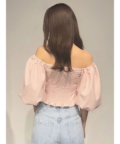 MERCURYDUO(マーキュリーデュオ)の「2WAYラメツイルオフショルベアブラウス(シャツ/ブラウス・レディース・ネイビー/オフホワイト/ピンク・FREE)」の14枚目の写真