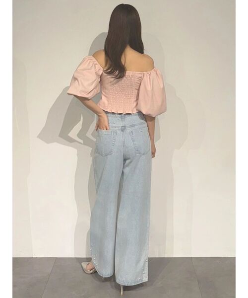 MERCURYDUO(マーキュリーデュオ)の「2WAYラメツイルオフショルベアブラウス(シャツ/ブラウス・レディース・ネイビー/オフホワイト/ピンク・FREE)」の18枚目の写真