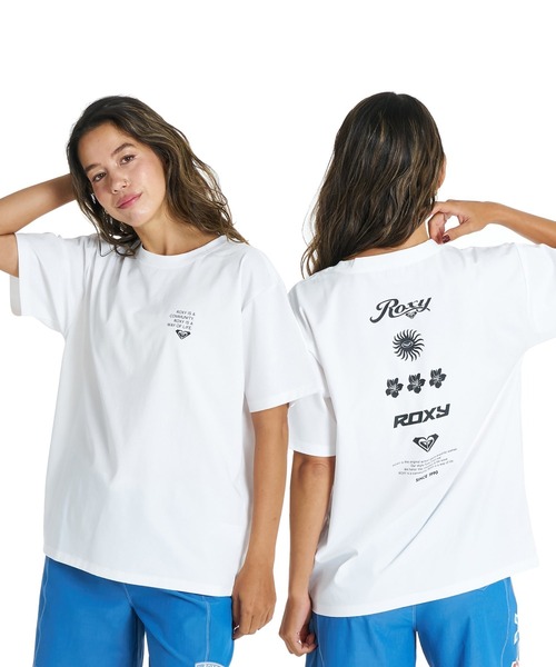 ROXY(ロキシー)の「ROXY HISTORICAL LOGO LINE ラッシュTシャツ /UVカット/EASY DRY 【2026年夏モデル】/ロキシー半袖ラッシュガード(水着)(Tシャツ/カットソー・レディース・ブラック/ホワイト/ミント・LARGE/MEDIUM/SMALL)」の2枚目の写真