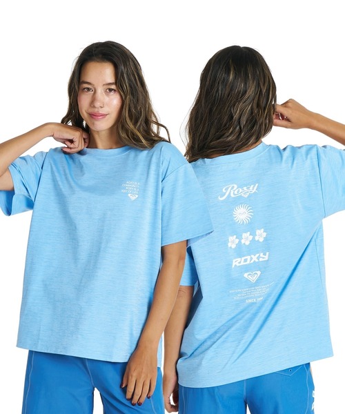 ROXY(ロキシー)の「ROXY HISTORICAL LOGO LINE ラッシュTシャツ /UVカット/EASY DRY 【2026年夏モデル】/ロキシー半袖ラッシュガード(水着)(Tシャツ/カットソー・レディース・ブラック/ホワイト/ミント・LARGE/MEDIUM/SMALL)」の3枚目の写真