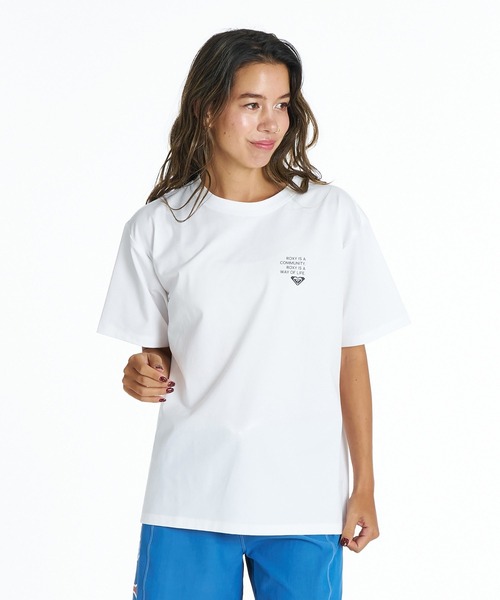 ROXY(ロキシー)の「ROXY HISTORICAL LOGO LINE ラッシュTシャツ /UVカット/EASY DRY 【2026年夏モデル】/ロキシー半袖ラッシュガード(水着)(Tシャツ/カットソー・レディース・ブラック/ホワイト/ミント・LARGE/MEDIUM/SMALL)」の5枚目の写真