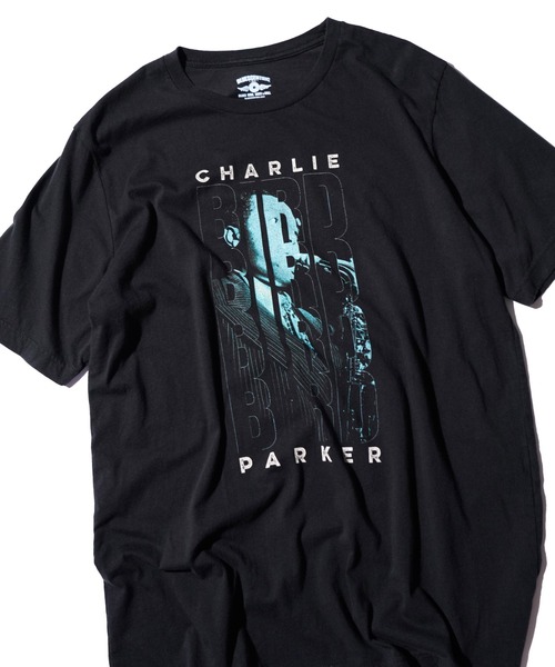 THRIFTY LOOK(スリフティールック)の「THRIFTY LOOK / スリフティールック THRIFTY "CHARLIE PARKER" TEE チャーリー・パーカー ユーズド加工 ジャズTシャツ(Tシャツ/カットソー・メンズ・ブラック系その他/ブラック・LARGE/MEDIUM/X-LARGE)」の1枚目の写真
