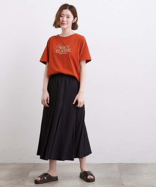 grove（グローブ）の「【吸水速乾・UVカット・接触冷感・マシンウォッシャブル】ベーシックMIXロゴプリントT（Tシャツ/カットソー・レディース・ホワイト系5/ブラウン系その他/ブラック/パープル/オフホワイト・04/05/03/02/01）」の8枚目の写真