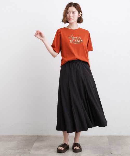grove（グローブ）の「【吸水速乾・UVカット・接触冷感・マシンウォッシャブル】ベーシックMIXロゴプリントT（Tシャツ/カットソー・レディース・ホワイト系5/ブラウン系その他/ブラック/パープル/オフホワイト・04/05/03/02/01）」の9枚目の写真