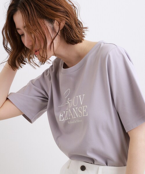 grove（グローブ）の「【吸水速乾・UVカット・接触冷感・マシンウォッシャブル】ベーシックMIXロゴプリントT（Tシャツ/カットソー・レディース・ホワイト系5/ブラウン系その他/ブラック/パープル/オフホワイト・04/05/03/02/01）」の11枚目の写真