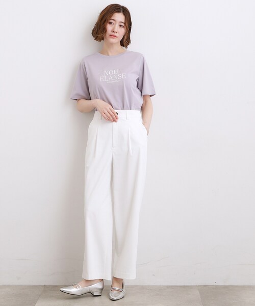 grove（グローブ）の「【吸水速乾・UVカット・接触冷感・マシンウォッシャブル】ベーシックMIXロゴプリントT（Tシャツ/カットソー・レディース・ホワイト系5/ブラウン系その他/ブラック/パープル/オフホワイト・04/05/03/02/01）」の12枚目の写真