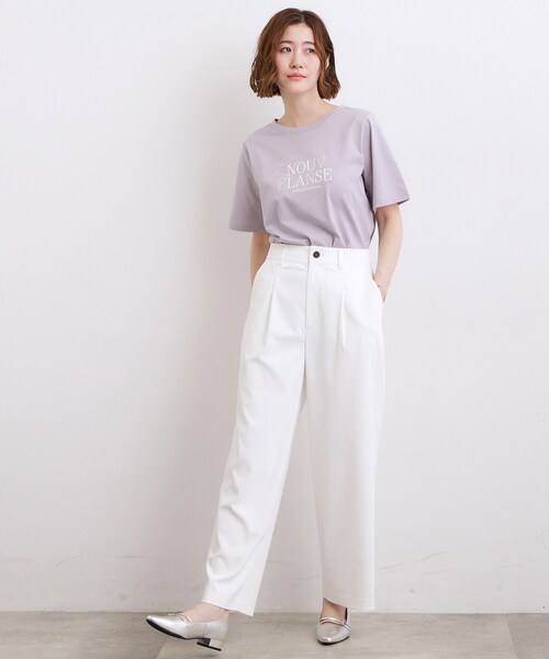 grove（グローブ）の「【吸水速乾・UVカット・接触冷感・マシンウォッシャブル】ベーシックMIXロゴプリントT（Tシャツ/カットソー・レディース・ホワイト系5/ブラウン系その他/ブラック/パープル/オフホワイト・04/05/03/02/01）」の13枚目の写真