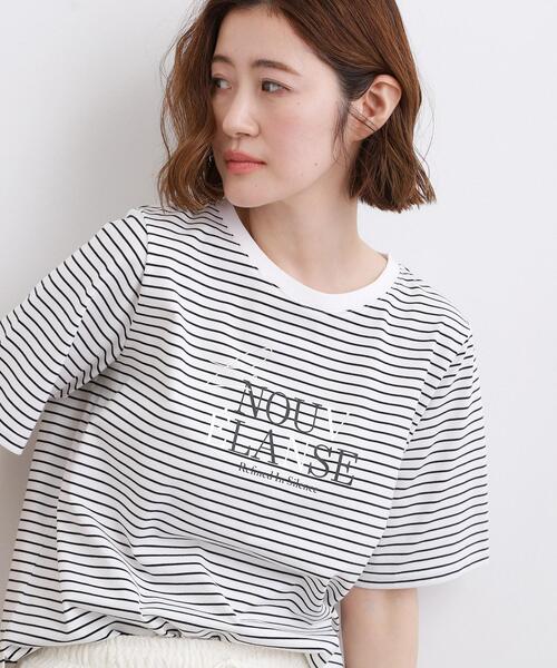 grove（グローブ）の「【吸水速乾・UVカット・接触冷感・マシンウォッシャブル】ベーシックMIXロゴプリントT（Tシャツ/カットソー・レディース・ホワイト系5/ブラウン系その他/ブラック/パープル/オフホワイト・04/05/03/02/01）」の15枚目の写真