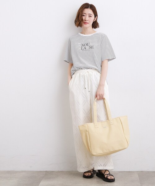 grove（グローブ）の「【吸水速乾・UVカット・接触冷感・マシンウォッシャブル】ベーシックMIXロゴプリントT（Tシャツ/カットソー・レディース・ホワイト系5/ブラウン系その他/ブラック/パープル/オフホワイト・04/05/03/02/01）」の17枚目の写真