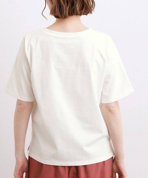 grove（グローブ）の「【吸水速乾・UVカット・接触冷感・マシンウォッシャブル】ベーシックMIXロゴプリントT（Tシャツ/カットソー・レディース・ホワイト系5/ブラウン系その他/ブラック/パープル/オフホワイト・04/05/03/02/01）」の21枚目の写真