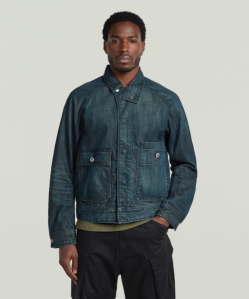 G-STAR(ジースター)の「Battle Denim Jacket/ミリタリーディテールスナップボタンスタンドカラーデニムジャケット(デニムジャケット・メンズ・インディゴブルー・X-LARGE/LARGE/MEDIUM/SMALL)」の1枚目の写真