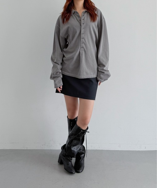 Paloma Wool(パロマウール)の「Paloma Wool Mori(ポロシャツ・メンズ・グレー・SMALL/X-SMALL)」の4枚目の写真