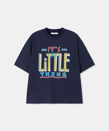 Little thing print t-shirt / NAVY