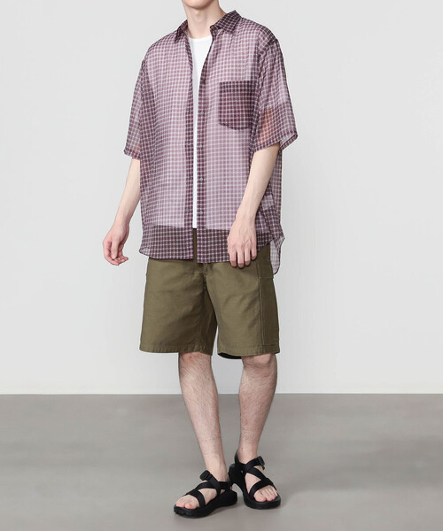 Bshop(ビショップ)の「迷迭香 |〈別注〉ナイロン メッシュシャツ MEN(シャツ/ブラウス・メンズ・ブラウン系その他/ホワイト系その他/グリーン系その他・3/2)」の5枚目の写真